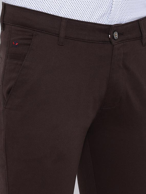 brown solid chinos - 16556004 - Zoom Image - 5