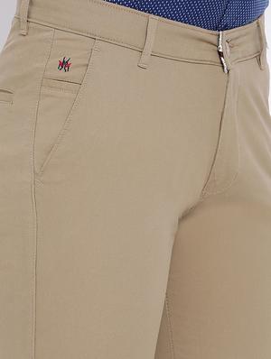 beige solid chinos - 16556006 - Standard Image - 5