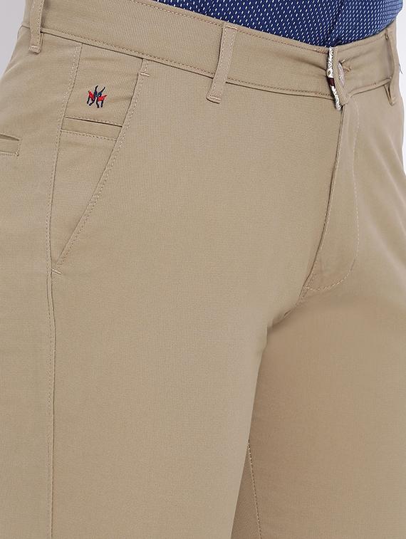 beige solid chinos - 16556006 - Zoom Image - 5