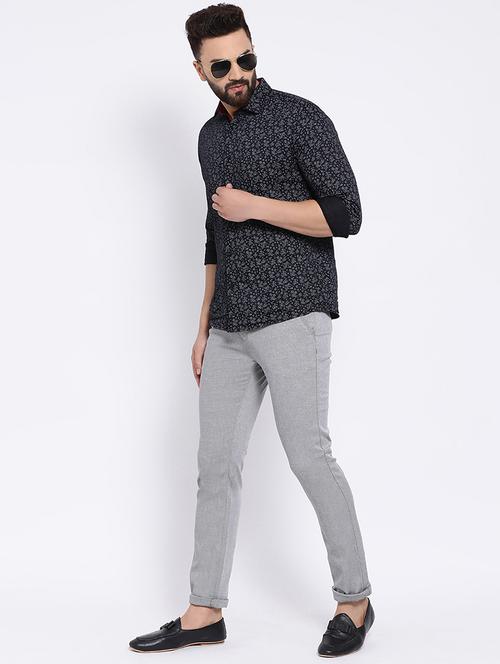 grey textured chinos - 16556016 - Standard Image - 1
