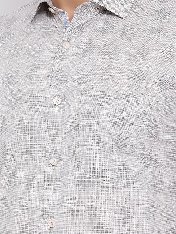 grey printed casual shirt - 16556035 - Zoom Image - 5