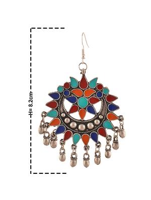 multi colored brass chandballi earring - 16556042 - Standard Image - 2