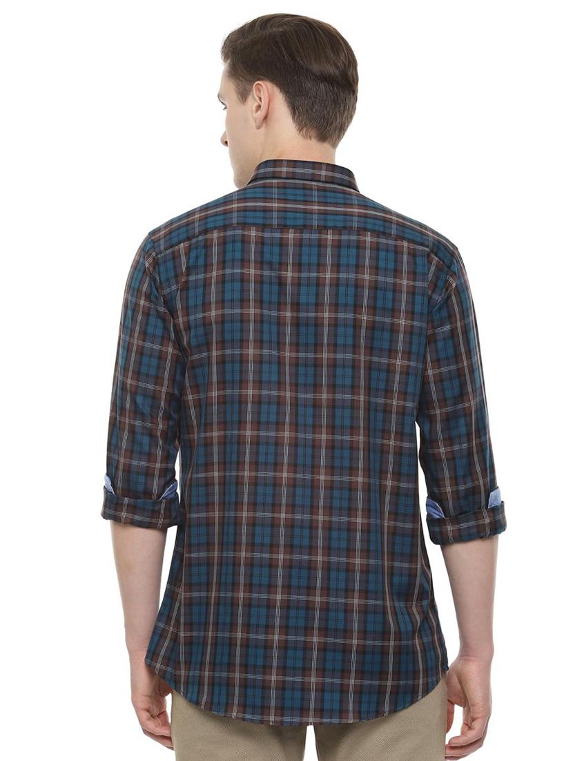 blue checkered casual shirt - 16557455 - Zoom Image - 2