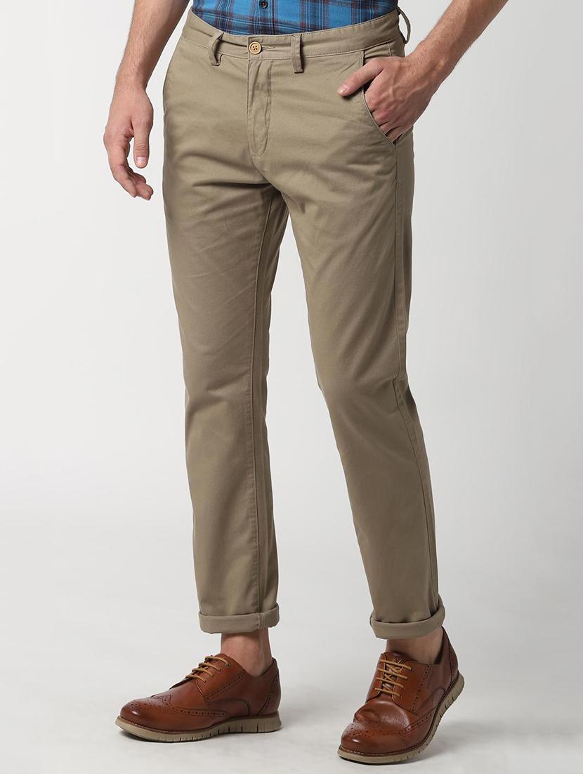 beige solid chinos - 16557599 - Zoom Image - 2