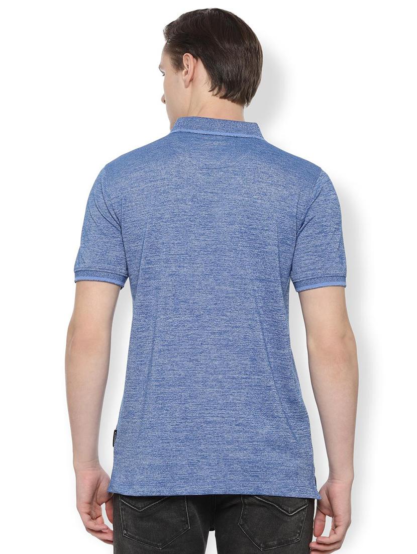 blue self design polo t-shirt - 16557992 - Zoom Image - 2