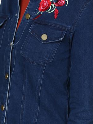 embroidered detail denim jacket - 16558193 - Standard Image - 5