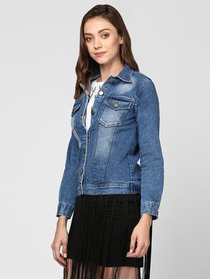 stone washed denim jacket - 16558195 - Standard Image - 2