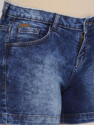 high rise stone washed denim shorts - 16558566 - Standard Image - 5