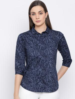 curved hem abstract shirt - 16558587 - Standard Image - 2