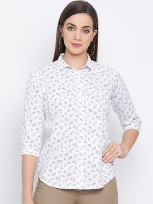 curved hem floral shirt - 16558589 - Standard Image - 2