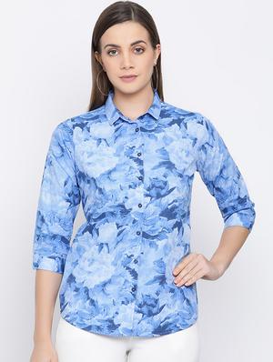curved hem floral shirt - 16558593 - Standard Image - 2