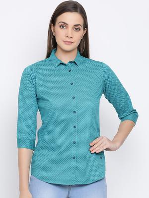 curved hem printed shirt - 16558595 - Standard Image - 2