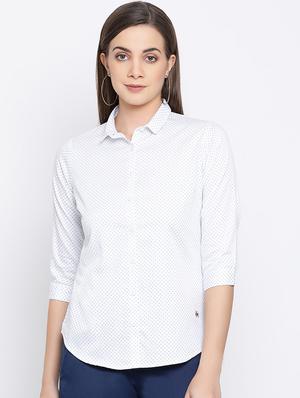 curved hem printed shirt - 16558598 - Standard Image - 2