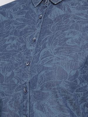 curved hem denim shirt - 16558600 - Standard Image - 5