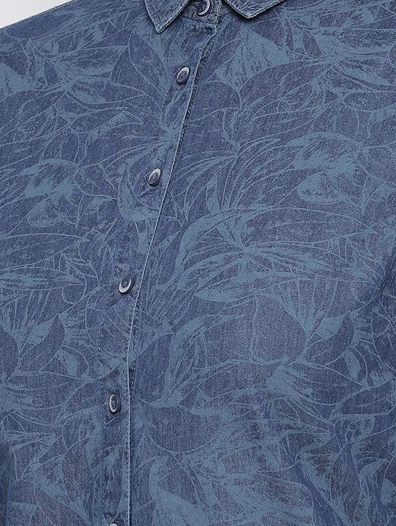 curved hem denim shirt - 16558600 - Zoom Image - 5
