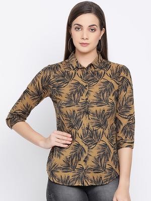 curved hem tropical shirt - 16558613 - Standard Image - 2