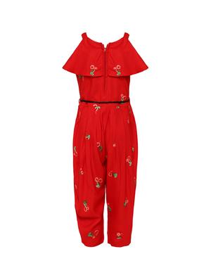 red cotton jump suit - 16559552 - Standard Image - 2