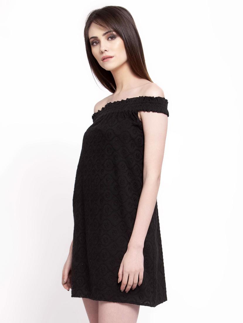 off shoulder embroidered a-line dress - 16559990 - Zoom Image - 2