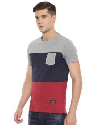 multi colored color block cut & sew pocket t-shirt - 16560170 - Standard Image - 2