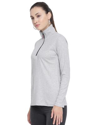 zipper detail long sleeved tee - 16560712 - Standard Image - 2