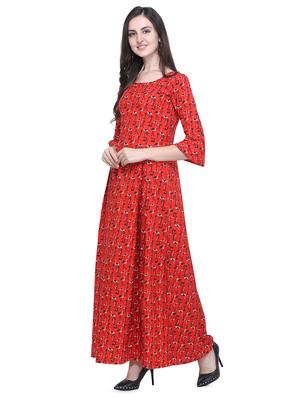 bell sleeved quirky maxi dress - 16561103 - Standard Image - 2