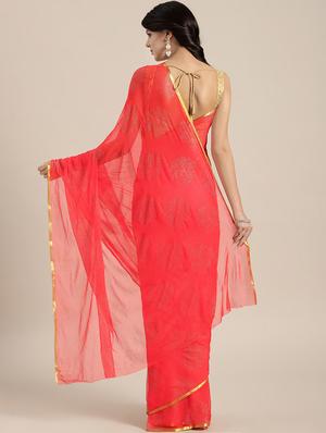 floral bordered saree with blouse - 16561528 - Standard Image - 2