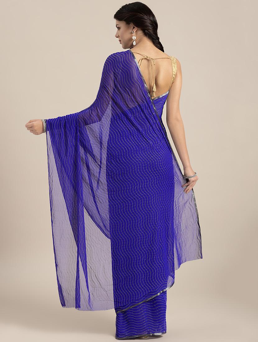leheriya bordered saree with blouse - 16561534 - Zoom Image - 2