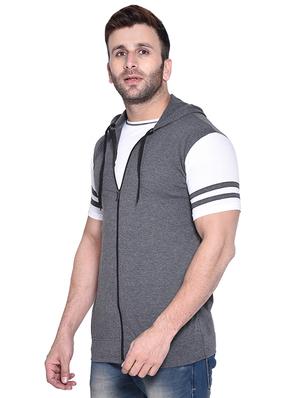grey color block t-shirt - 16562353 - Standard Image - 2