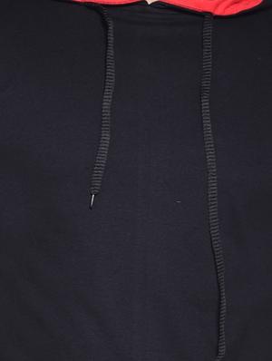 black color block hooded t-shirt - 16562362 - Standard Image - 5