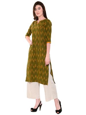 ikat straight kurta - 16563668 - Standard Image - 2