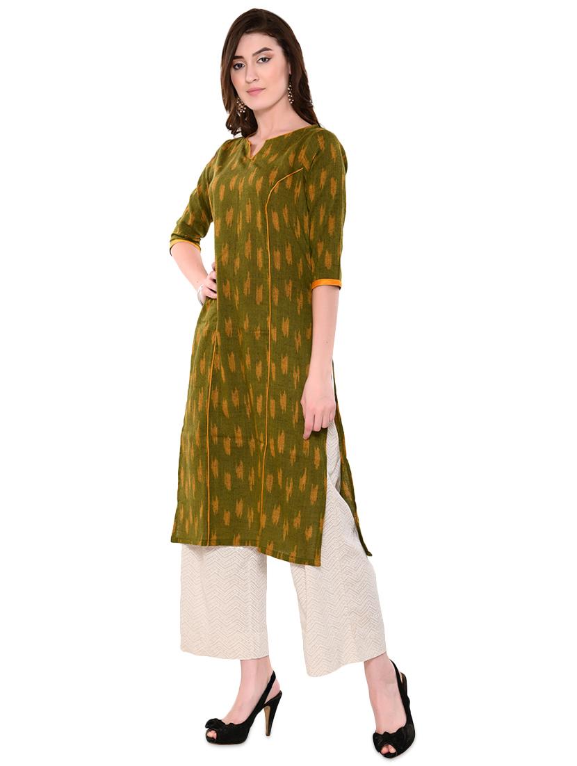 ikat straight kurta - 16563668 - Zoom Image - 2