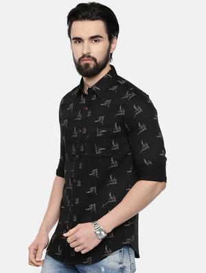 black printed casual shirt - 16563696 - Standard Image - 2