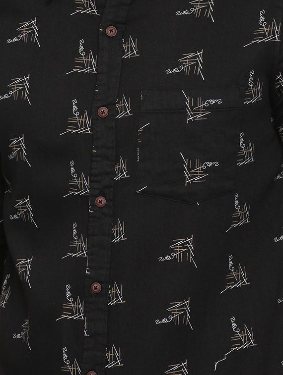 black printed casual shirt - 16563696 - Zoom Image - 5