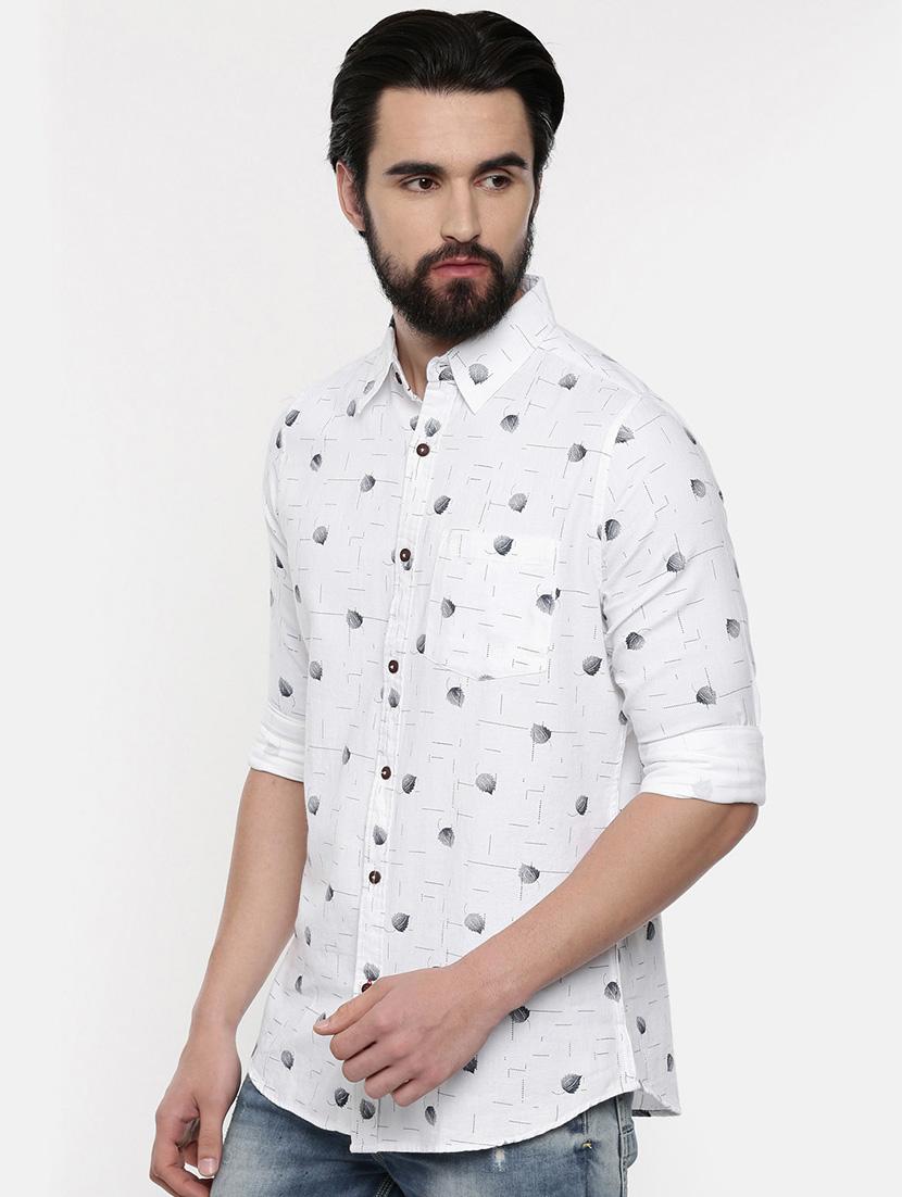 white printed casual shirt - 16563706 - Zoom Image - 2