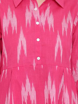 shirt collar ikat fit & flare dress - 16564219 - Standard Image - 5