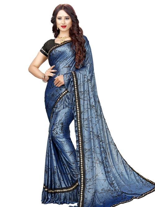 abstract fusion saree with blouse - 16564239 - Standard Image - 1