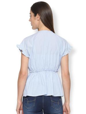 ruffle detail striped top - 16564958 - Standard Image - 2