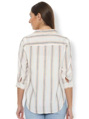 curved hem striped shirt - 16564984 - Standard Image - 2