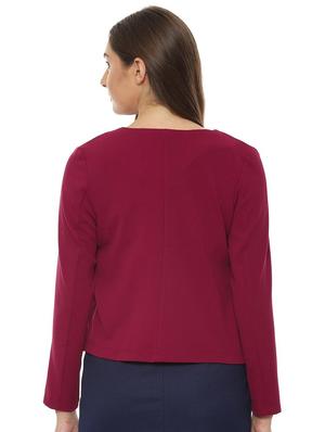 zipper detail long sleeved blazer - 16565047 - Standard Image - 2