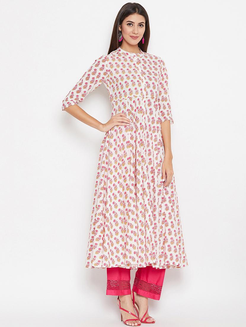 floral a-line kurta - 16565636 - Zoom Image - 2