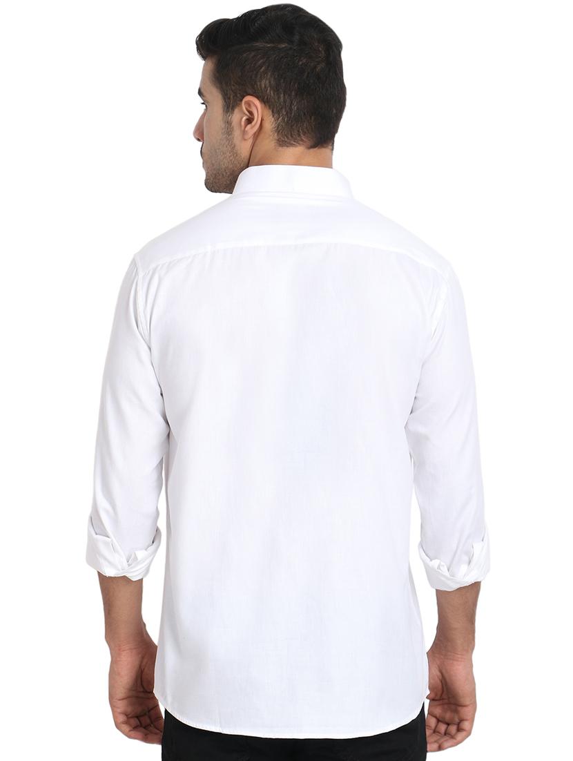 white solid casual shirt - 16565667 - Zoom Image - 2