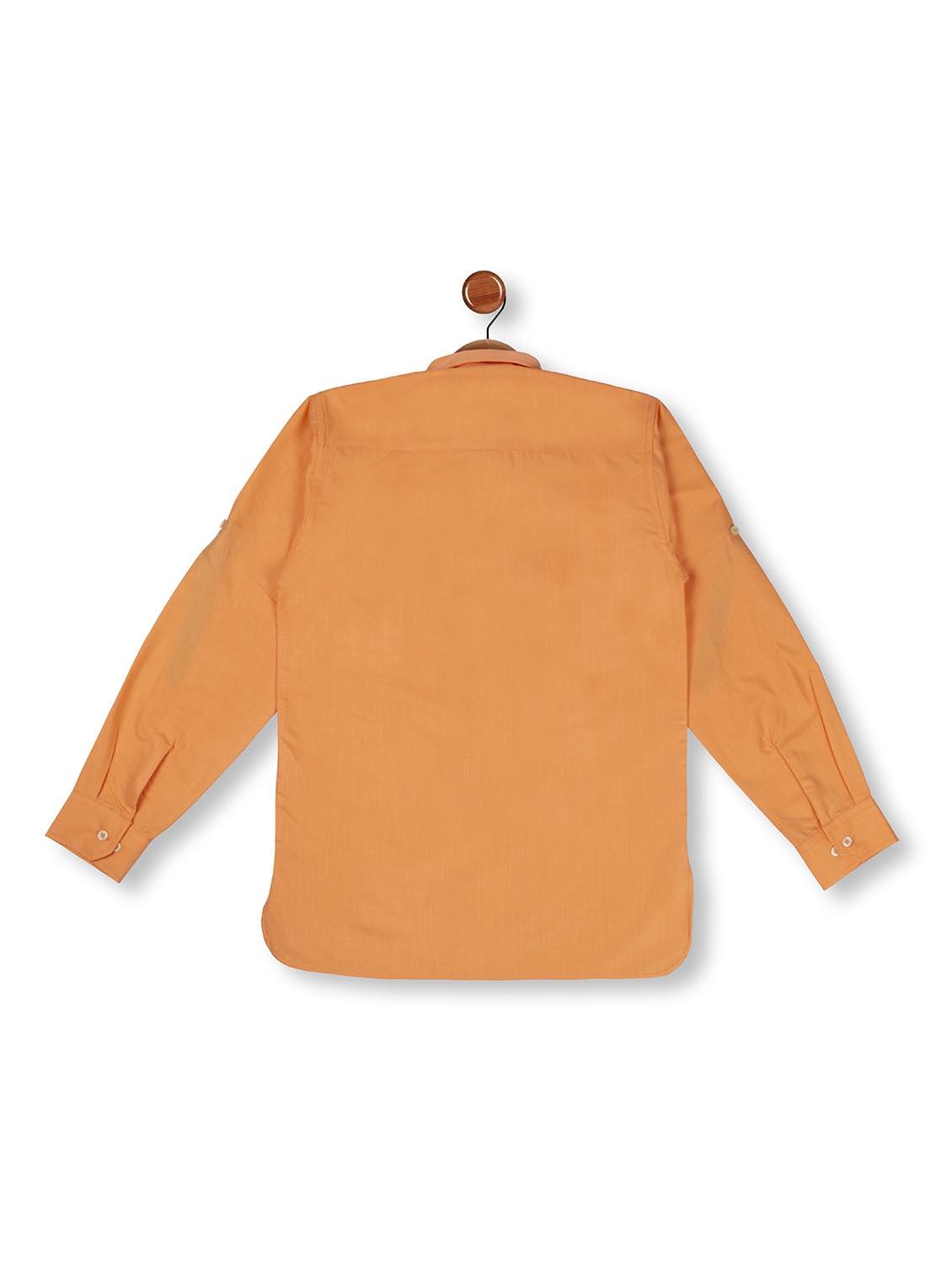 orange cotton kurta - 16565729 - Zoom Image - 2