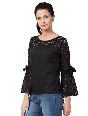 bell sleeved solid top - 16565918 - Standard Image - 2