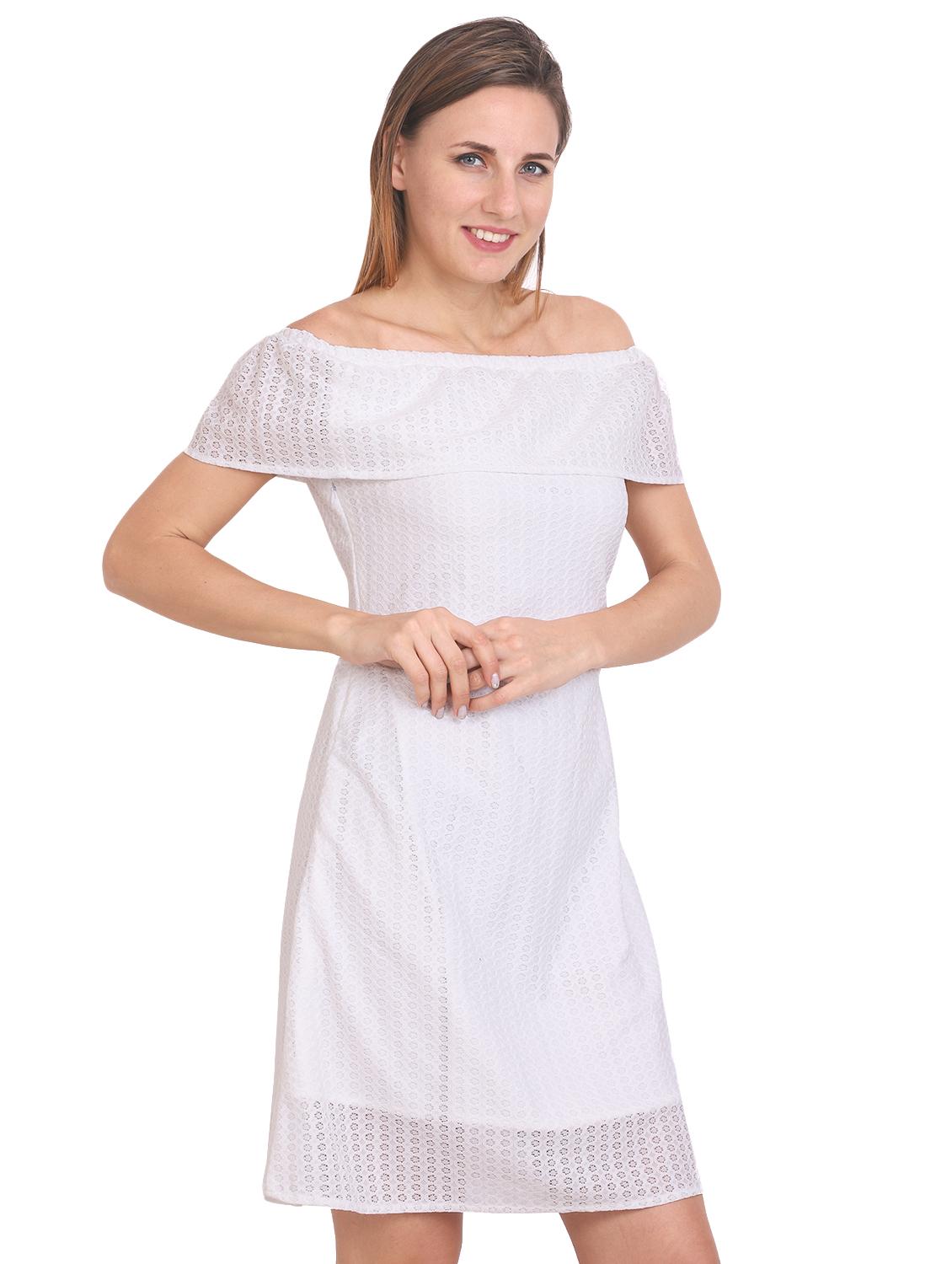 off shoulder laced a-line dress - 16566104 - Zoom Image - 2