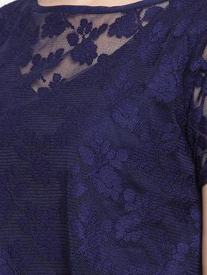 floral lace layered a-line dress - 16566359 - Standard Image - 5