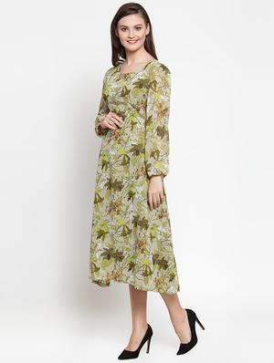puff sleeved floral a-line dress - 16566362 - Standard Image - 2