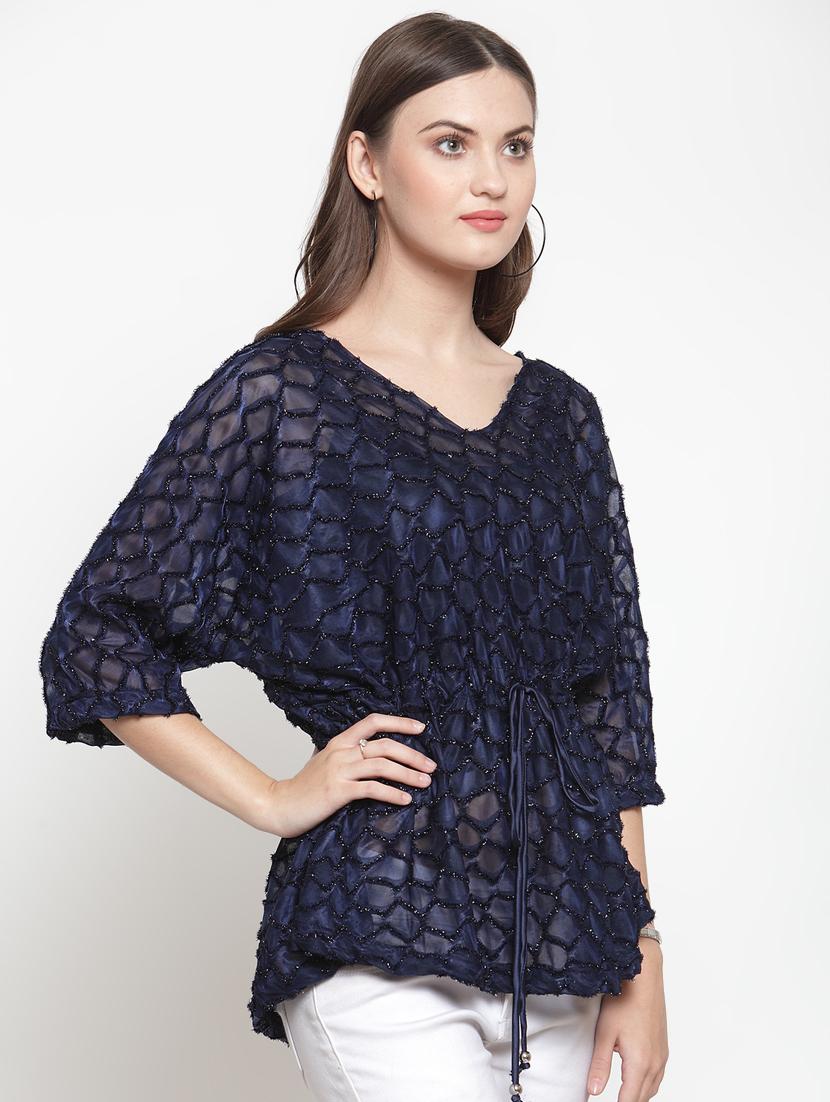 drawstring kimono sleeved top - 16566372 - Zoom Image - 2