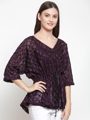 drawstring kimono sleeved top - 16566373 - Standard Image - 2