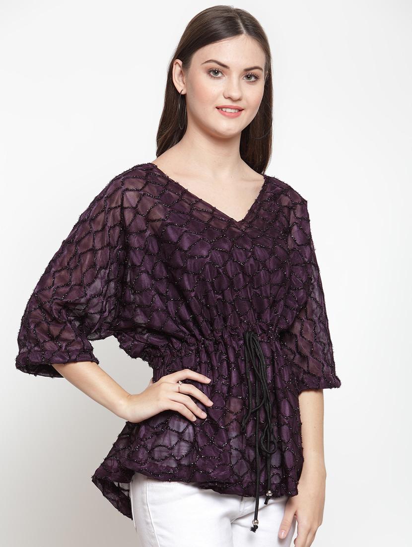 drawstring kimono sleeved top - 16566373 - Zoom Image - 2