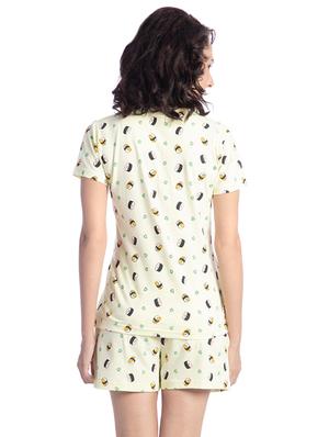 round neck quirky tee with shorts set - 16566399 - Standard Image - 2